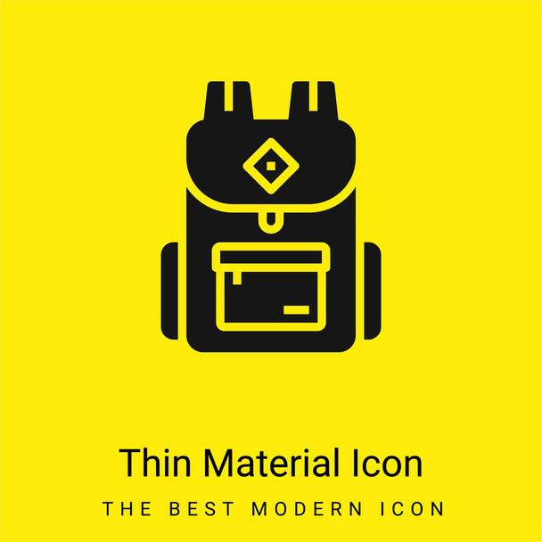 Hátizsák minimális fényes sárga anyag ikon - Vektor, kép