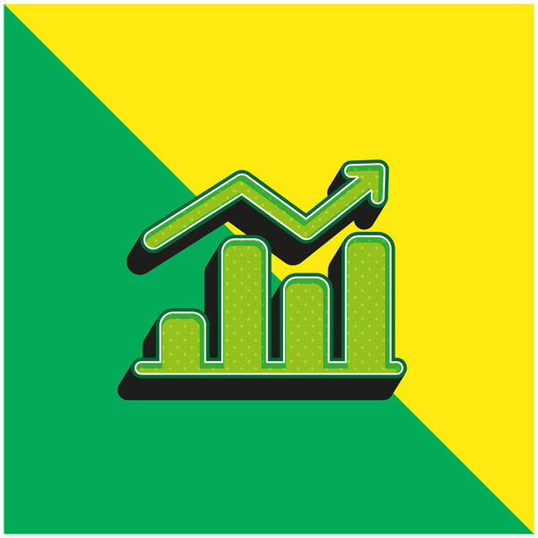 Bar Chart Πράσινο και κίτρινο σύγχρονο 3d διάνυσμα εικονίδιο λογότυπο - Διάνυσμα, εικόνα