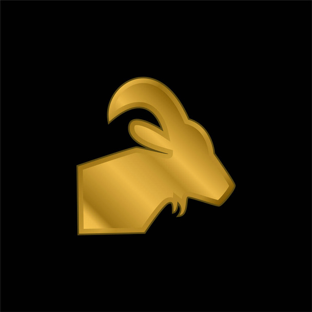 Κριός Zodiac σύμβολο επίχρυσο μέταλλο εικονίδιο ή το λογότυπο διάνυσμα - Διάνυσμα, εικόνα