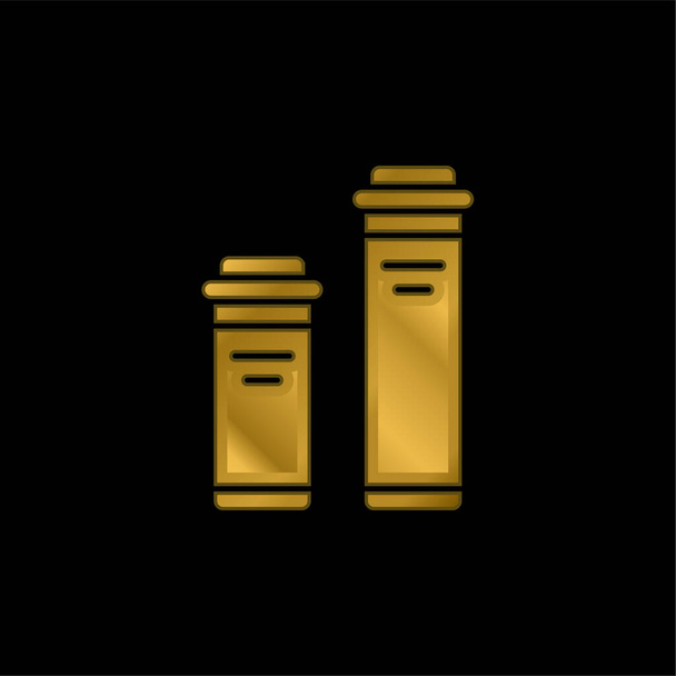 Pozłacany metaliczny ikona butelki lub wektor logo - Wektor, obraz