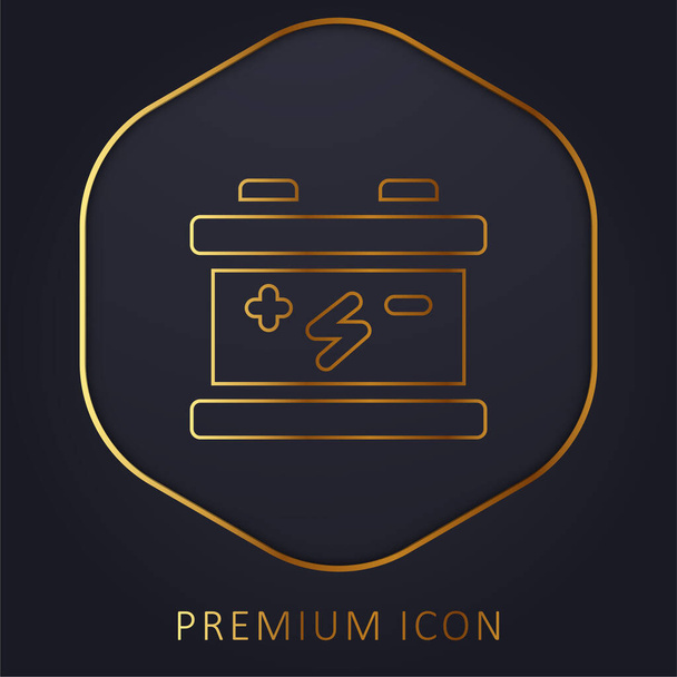 Batterie ligne dorée logo premium ou icône - Vecteur, image