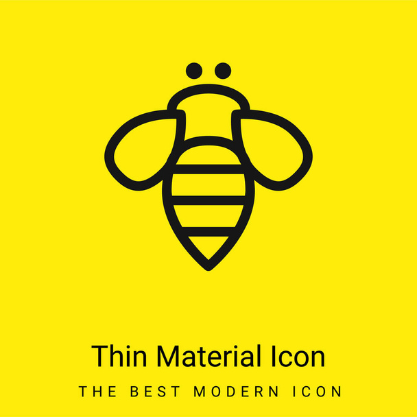 Bee Insect Outline minimal bright yellow material icon - Vector, Image