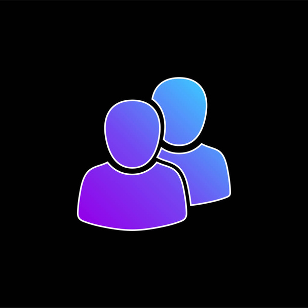 2 użytkowników ikona wektora niebieskiego gradientu - Wektor, obraz
