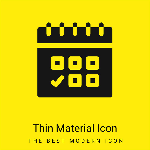 Appointment minimal bright yellow material icon - Vector, Image