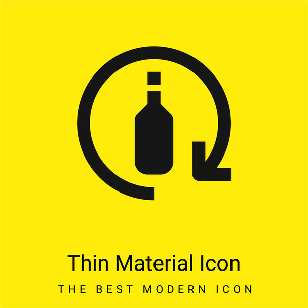 Bottiglia icona materiale giallo brillante minimo - Vettoriali, immagini