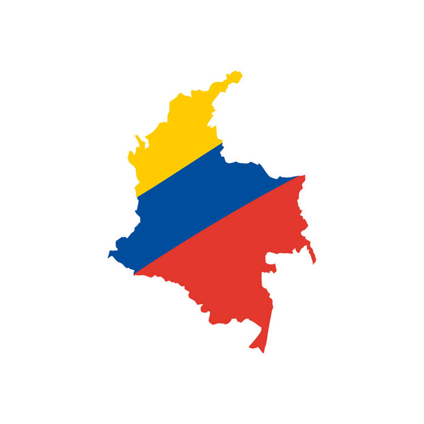 Haritada Kolombiya bayrağı - Vektör, Görsel
