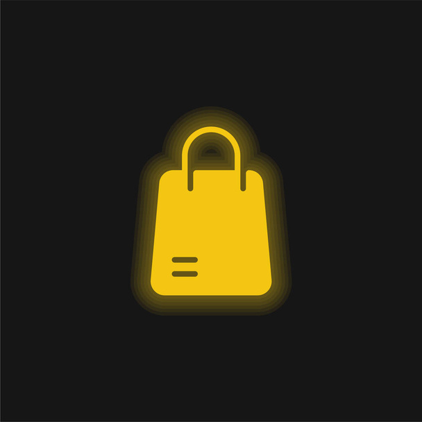 Taška žlutá zářící neonová ikona - Vektor, obrázek