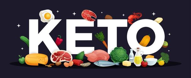 Keto Fondo de dieta - Vector, imagen