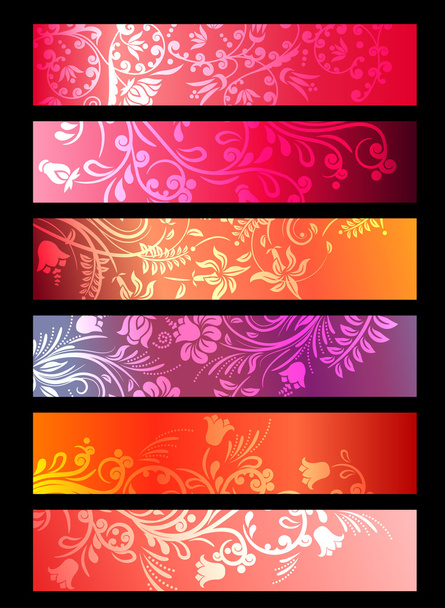 Floral spring red banners - ベクター画像
