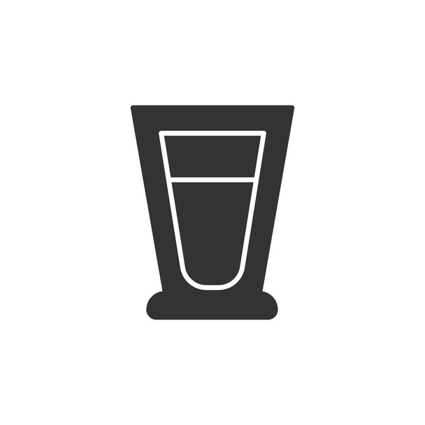 Icono de vidrio plano aislado sobre fondo blanco. Beber símbolo moderno, simple, vector, icono para el diseño del sitio web, aplicación móvil, ui. Ilustración vectorial - Vector, Imagen