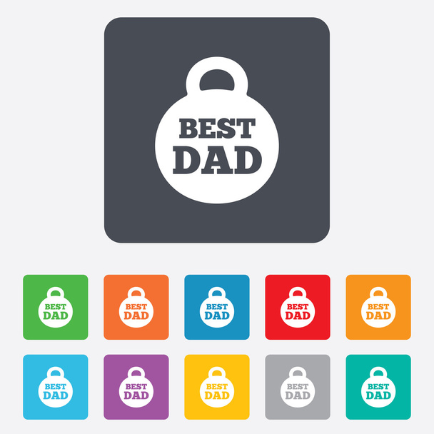 Best dad sign icon. Award weight symbol. - Vector, afbeelding