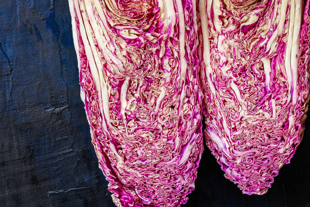 pink cabbage top view - Φωτογραφία, εικόνα
