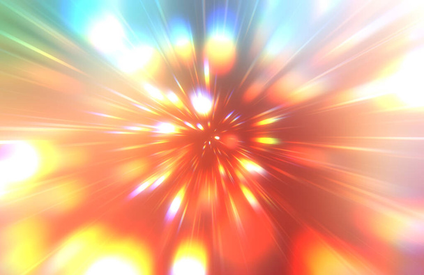 Papel de parede vibrante e colorido brilhante. Estrela de explosão de luz com partículas e linhas brilhantes. Belos raios abstratos fundo. - Foto, Imagem