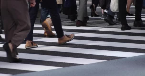 Um movimento lento de partes do corpo de pessoas ambulantes na cidade urbana de Tóquio - Filmagem, Vídeo