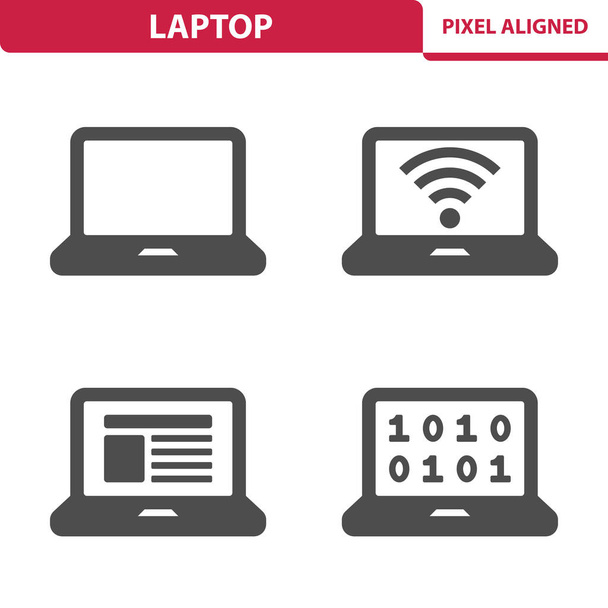 Laptop, számítógép, hacker ikonok - Vektor, kép