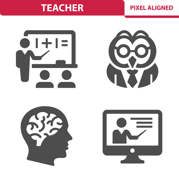 Učitel, profesor, Vzdělávací ikony - Vektor, obrázek