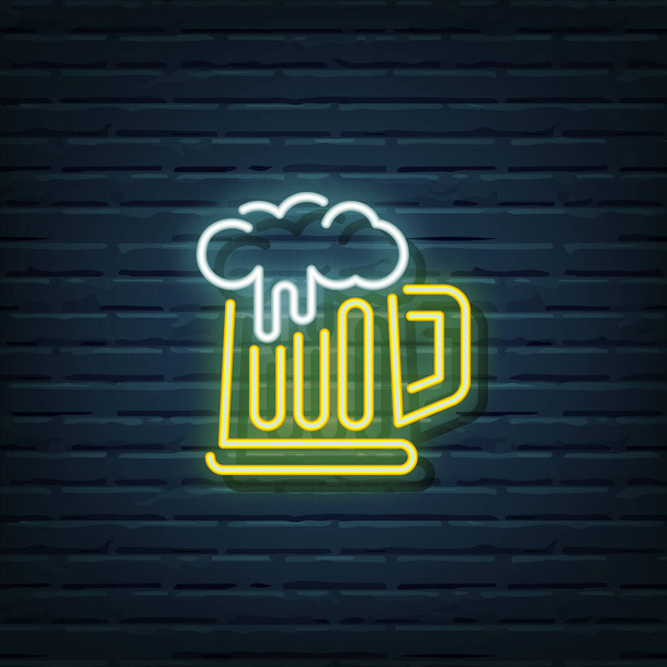 Beer Neon Sign Vector Elements - Διάνυσμα, εικόνα