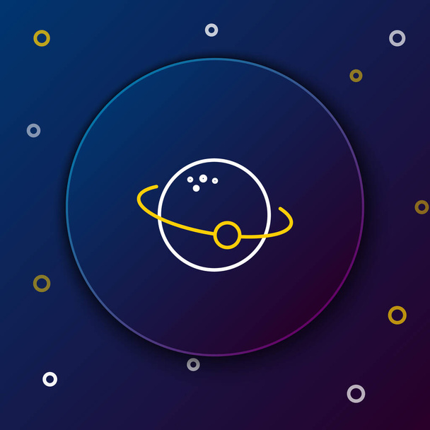 Line Planet icon isolated on blue background. Colorful outline concept. Vector. - Vector, Image