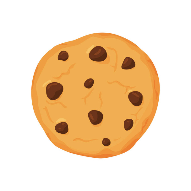Illustration vectorielle de biscuits sucrés avec morceaux de chocolat. Illustration pour le site, menu et autres choses. - Vecteur, image