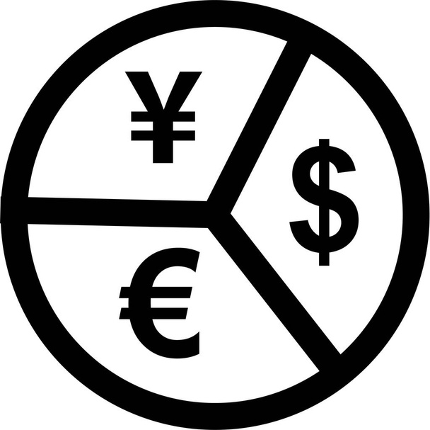 Para birimlerinin basit simgesi satış gelirleri iş parası, vektör illüstrasyonu - Vektör, Görsel