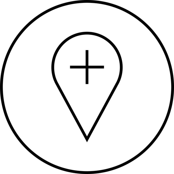 Значок местоположения. Значок навигации. Икона, векторная иллюстрация - Вектор,изображение