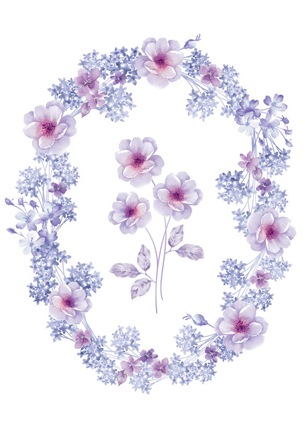 Watercolor floral illustration - Foto, immagini