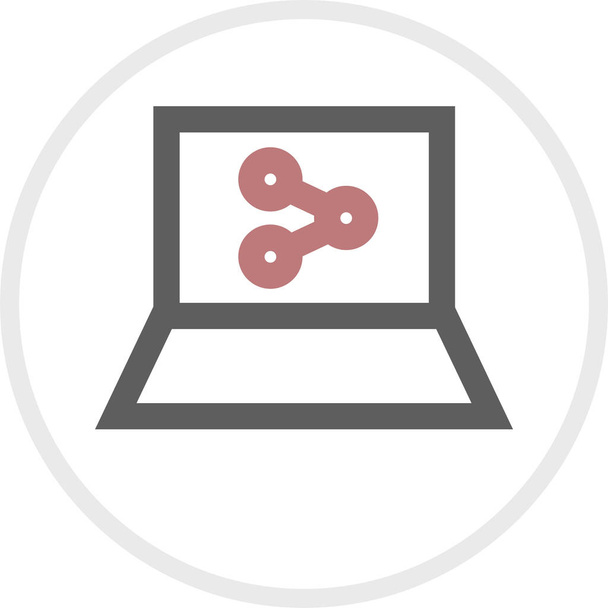 eenvoudige laptop icoon, vector illustratie - Vector, afbeelding