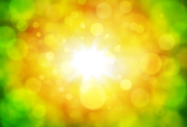 Abstract spring green and yellow background with bokeh - Photo, Image