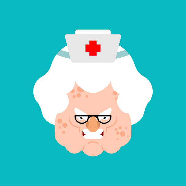 Dühös nővér. baljós orvos vektor illusztráció - Vektor, kép