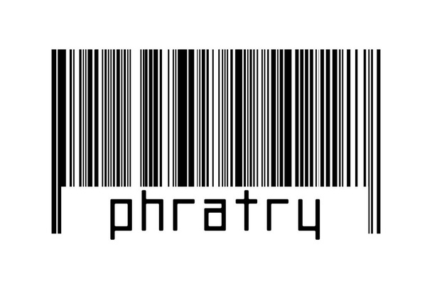 Digitalization concept. Barcode of black horizontal lines with inscription phratry below. - Photo, Image