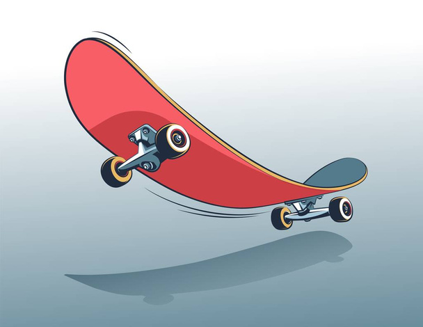 Skateboard vintage comics style illustration - Διάνυσμα, εικόνα