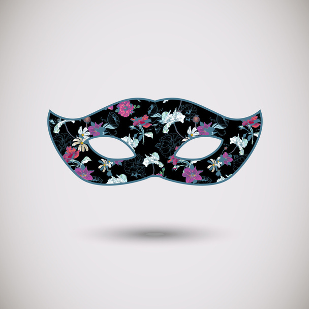 Carnival mask with floral pattern - Vector, Image
