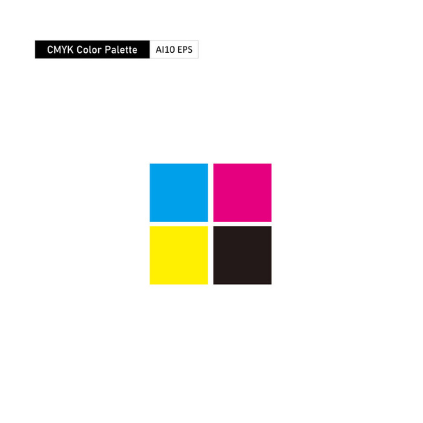 CMYK renk palet kutusu biçimine dayalı yaratıcı iş logosu  - Vektör, Görsel