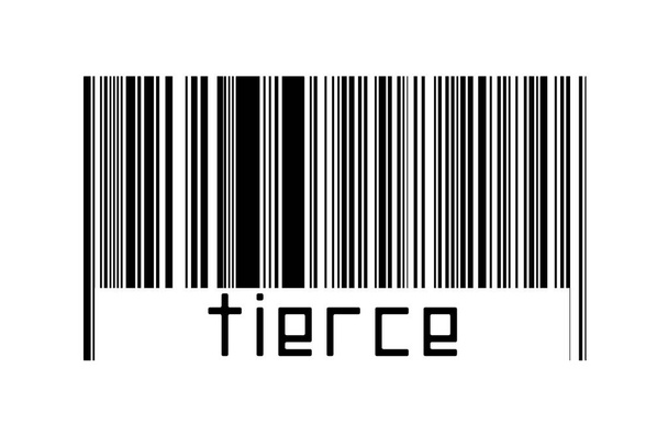 Штрих-код на белом фоне с надписью tierce ниже. Концепция торговли и глобализации - Фото, изображение