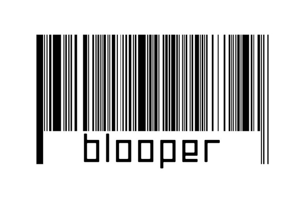 Digitalisierungskonzept. Barcode schwarzer horizontaler Linien mit Beschriftung Blooper unten. - Foto, Bild