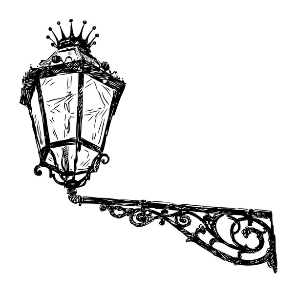 Ancient street lamp - Vector, Image