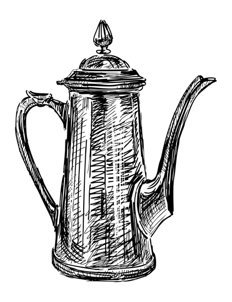 Antique coffee pot - Vector, Imagen