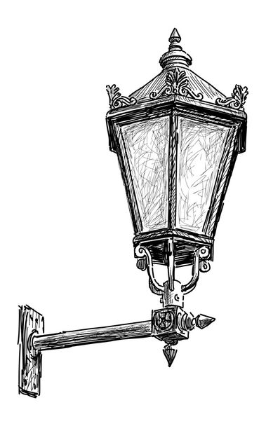 Ancient street lamp - Vector, Image