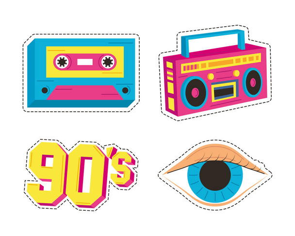 four nineties patches - Vector, Image