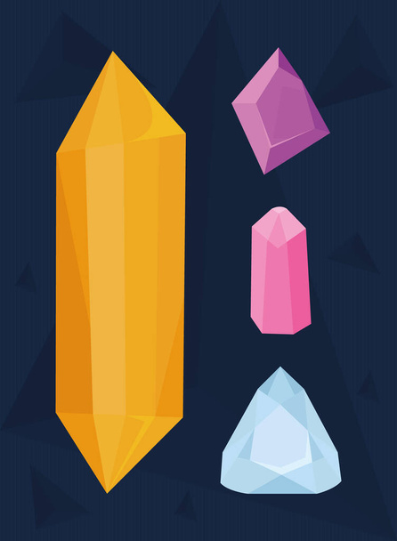 kleurrijke kristallen ontwerp - Vector, afbeelding