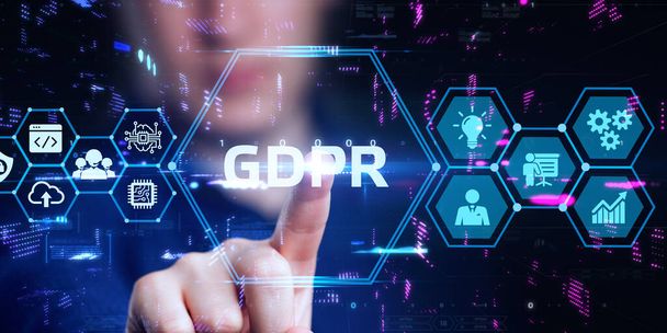 Business, Technology, Internet and network concept. GDPR General Data Protection Regulation. - Photo, image