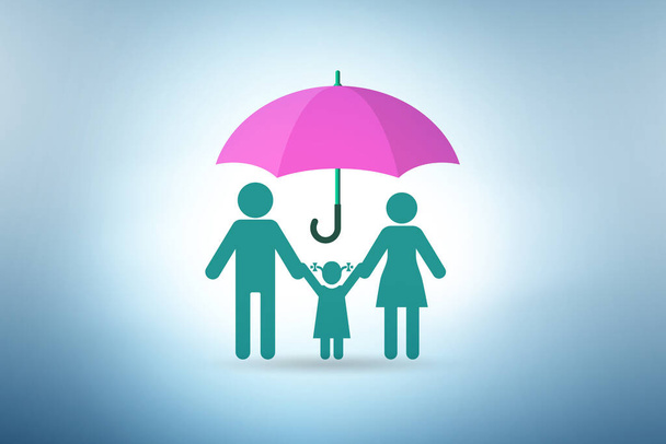 Aile ile hayat sigortası kavramı şemsiye altında - Fotoğraf, Görsel