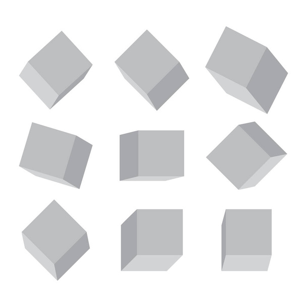 Bannière de bâtiment moderne. Cubes volumétriques gris modernes. Conception rectangulaire. Image de stock. Illustration vectorielle. SPE 10. - Vecteur, image