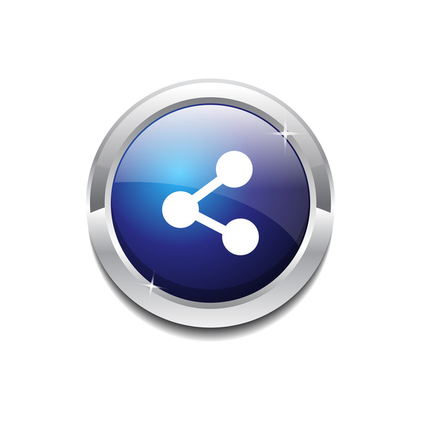 Social Blue Vector Icon Button - Vector, Image