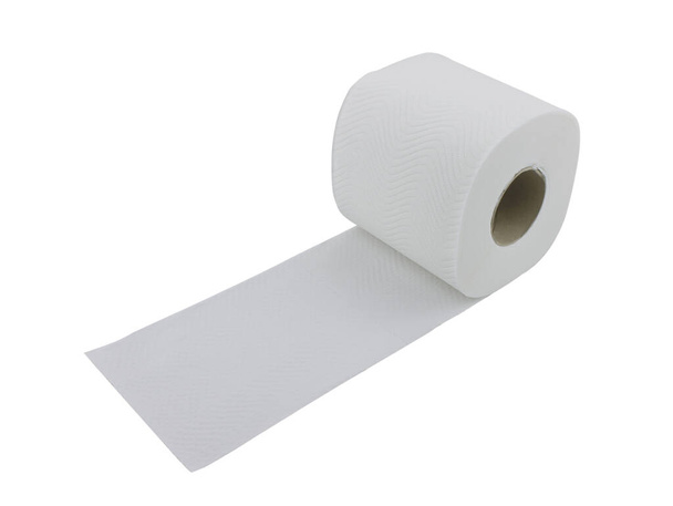 Beyaz üzerine izole edilmiş tuvalet kağıdı ya da doku rulosu - Fotoğraf, Görsel