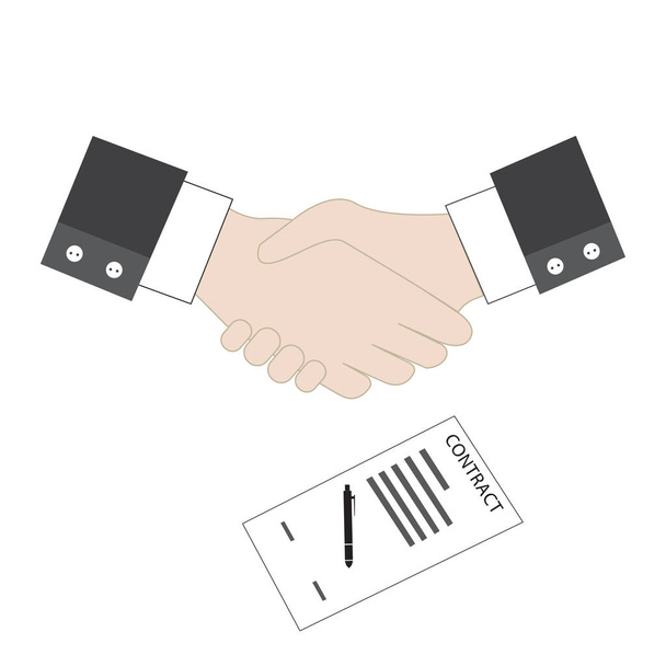 Vector de concepto de negocio, firma de contrato de acuerdo de apretón de manos, asociación exitosa, ilustración de concepto de cooperación - Vector, imagen