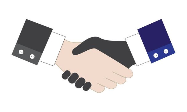 Podnikání koncept vektor, handshake pro rozmanitost mezinárodní obchodní dohody, spolupráce koncept ilustrace - Vektor, obrázek