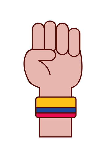 colombian hand with band - Vector, Image