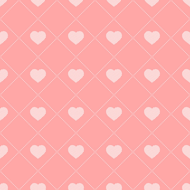 Seamless pattern with hearts. Vector illustration. - Vektör, Görsel