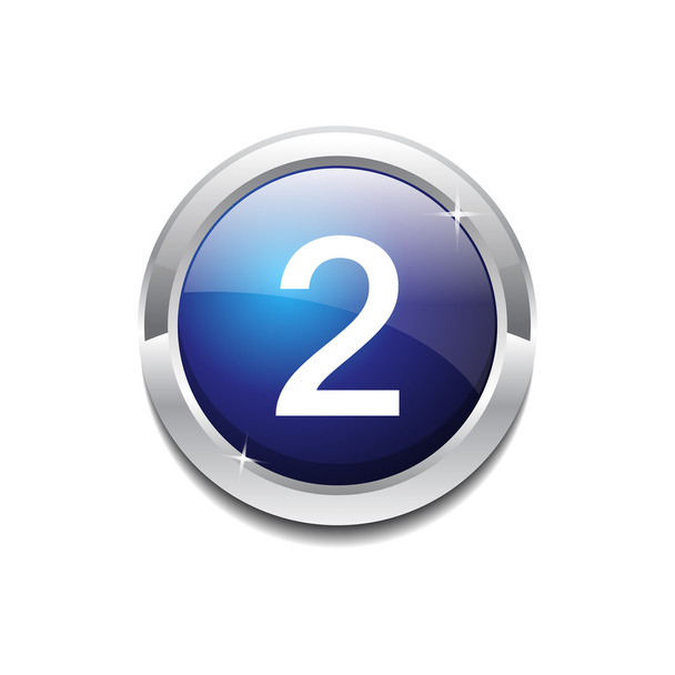2 Number Circular Vector Blue Web Icon Button - Vector, Image